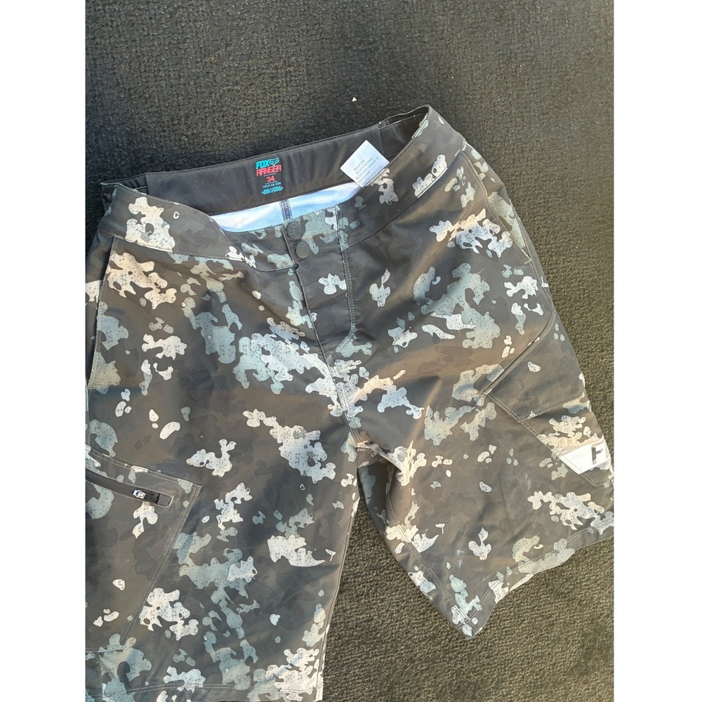 Fox Racing Ranger MTB Shorts Mens 34 Grey Black Camo Mountain Bike Trail Riding